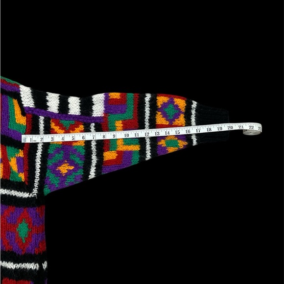 VTG 90s I.B. Diffusion Colorblock Cardigan Grandpa Sweater Small - Picture 4 of 6